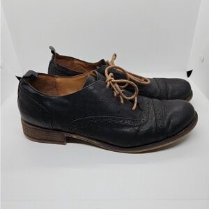 Josef Seibel black Sienna Oxford loafers with brown laces US 9